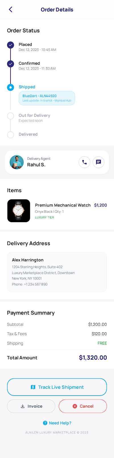 Order Tracking