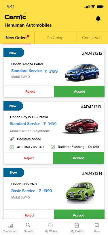 Carnic garage app