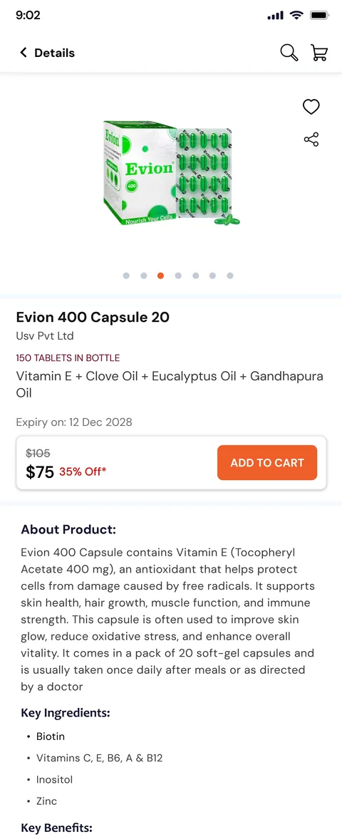 Medbuzz product details and ordering interface