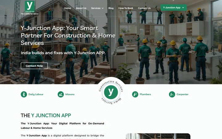 Y Junction construction and home-services website